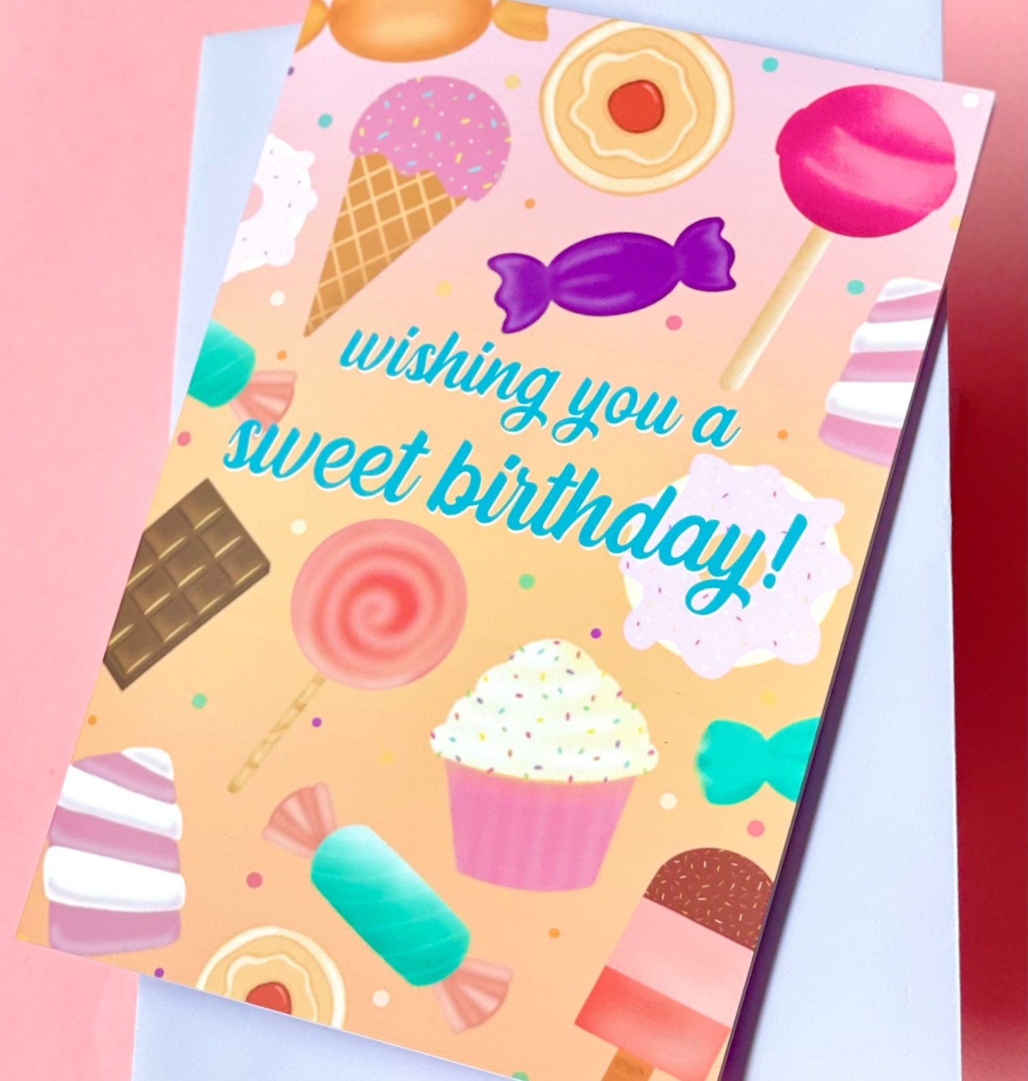 Birthday card with sweet treats