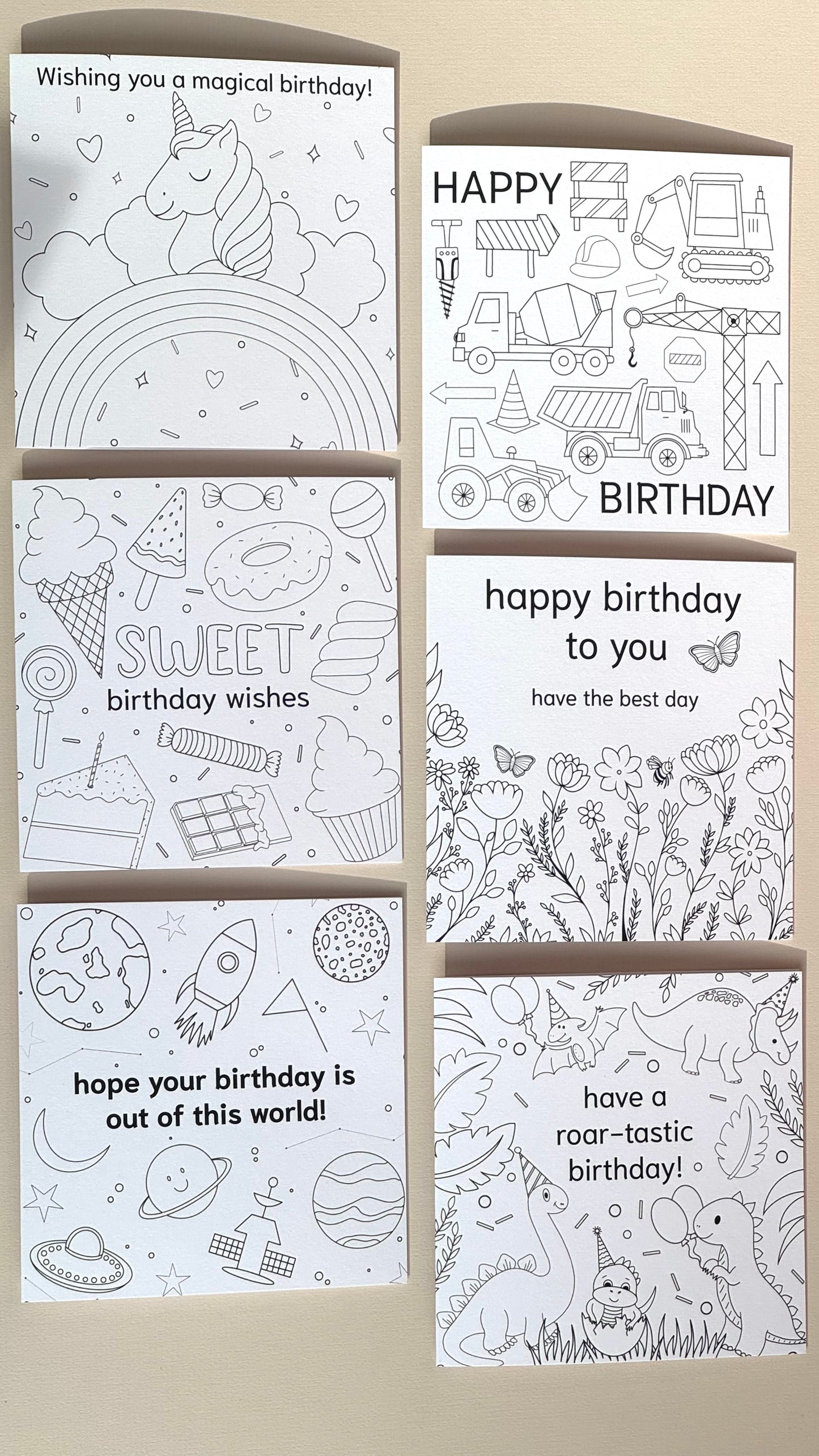 Colouring In Greeting Cards (6 pack)