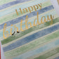 Blue Striped Birthday Card