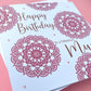 Pink Mandala Birthday Card