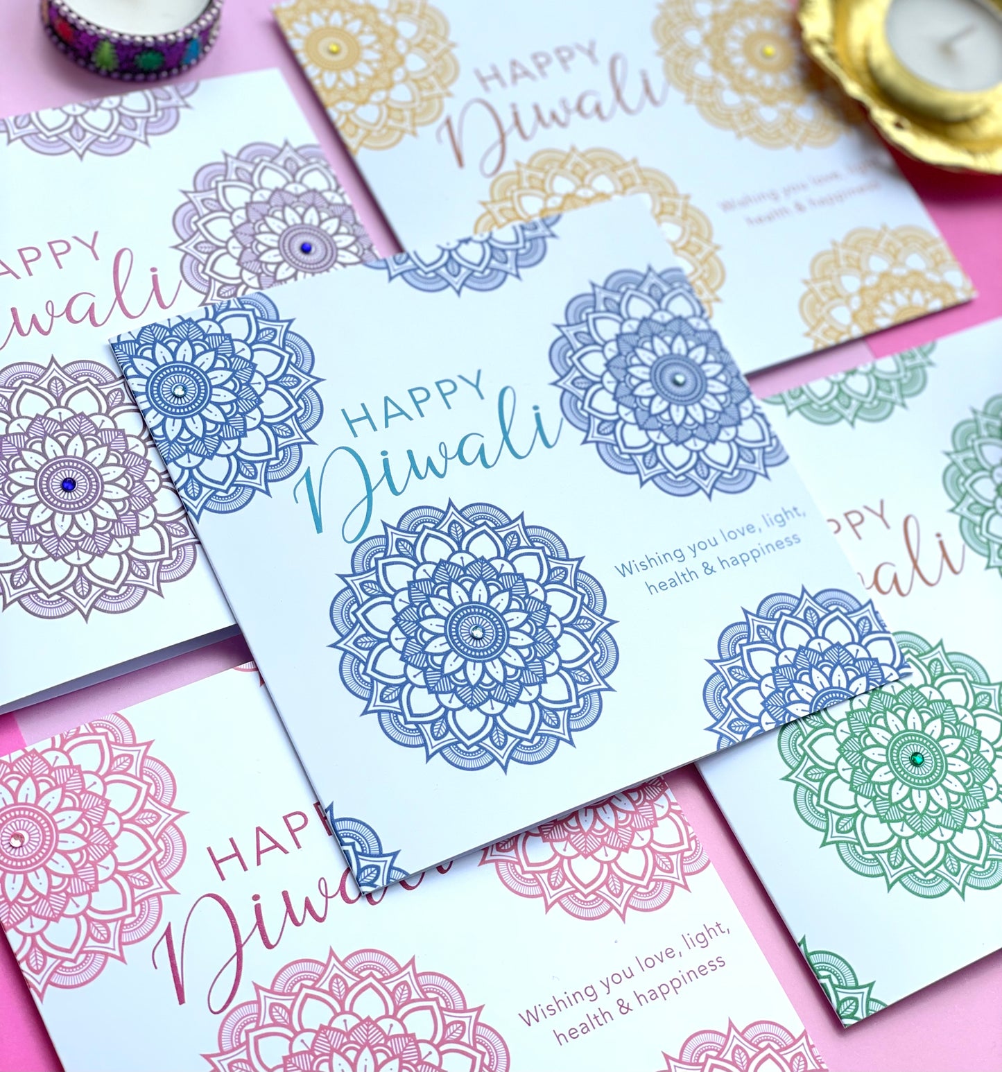 Mandala Diwali cards (5pk)