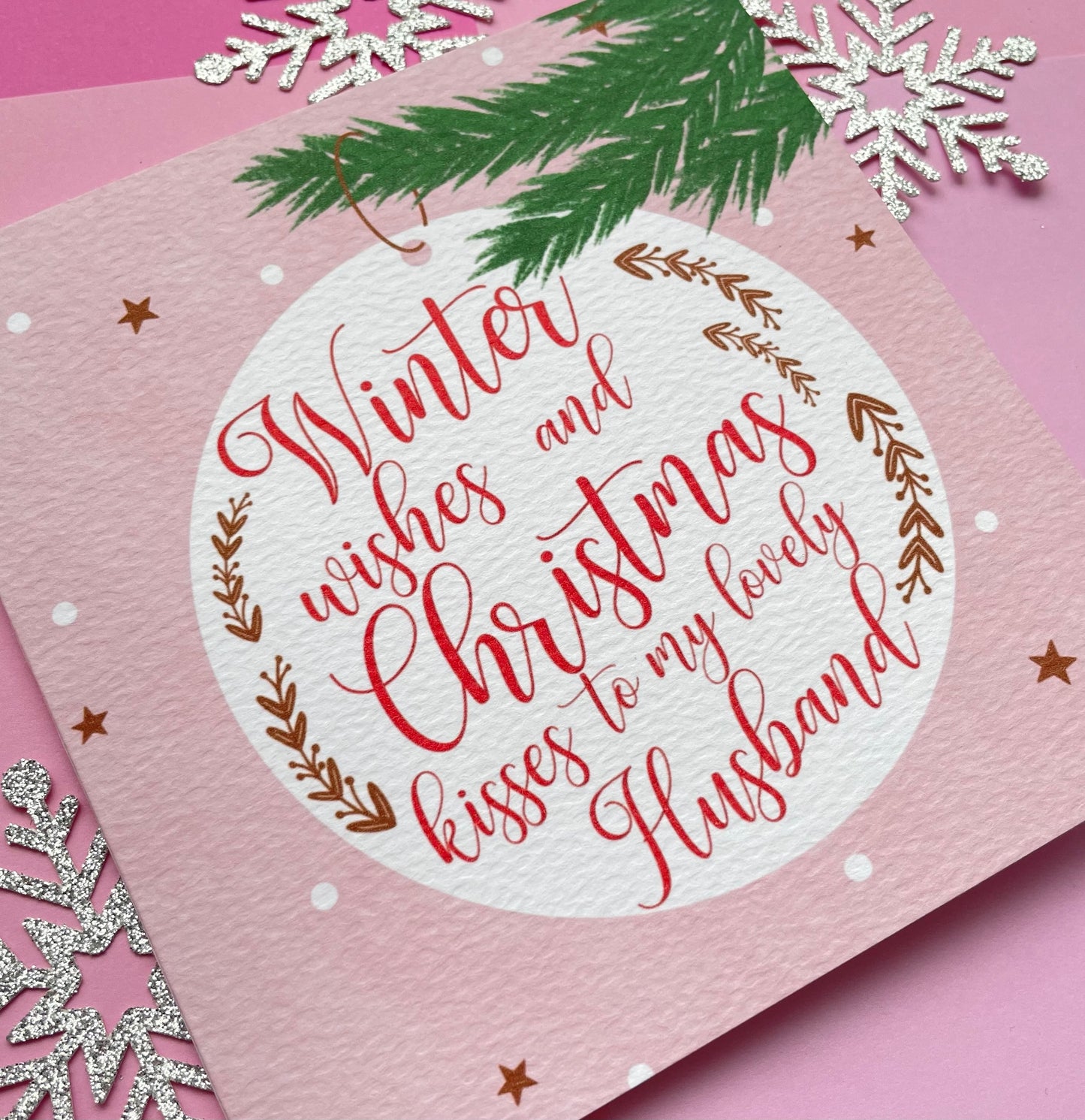 Christmas Kisses Husband Christmas Card