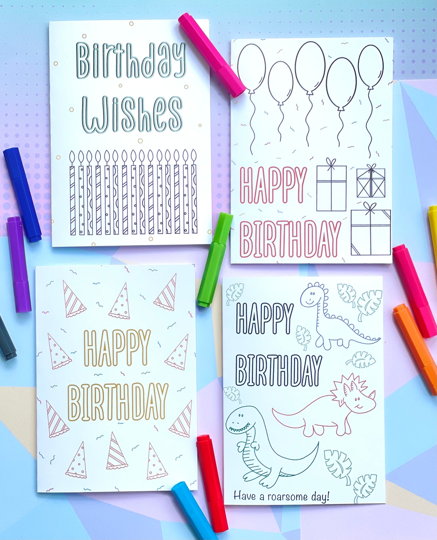 Colour Me In Cards (4pk)