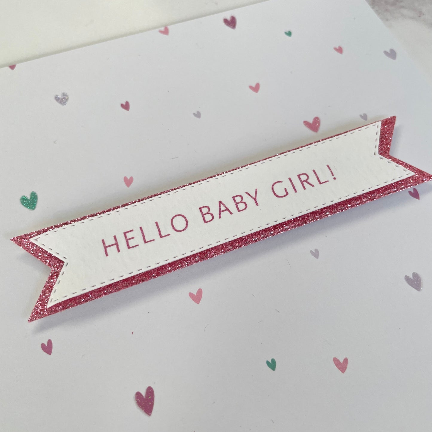 Baby Girl Heart Card