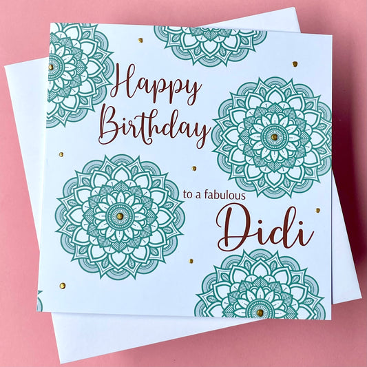 Green Mandala Birthday Card