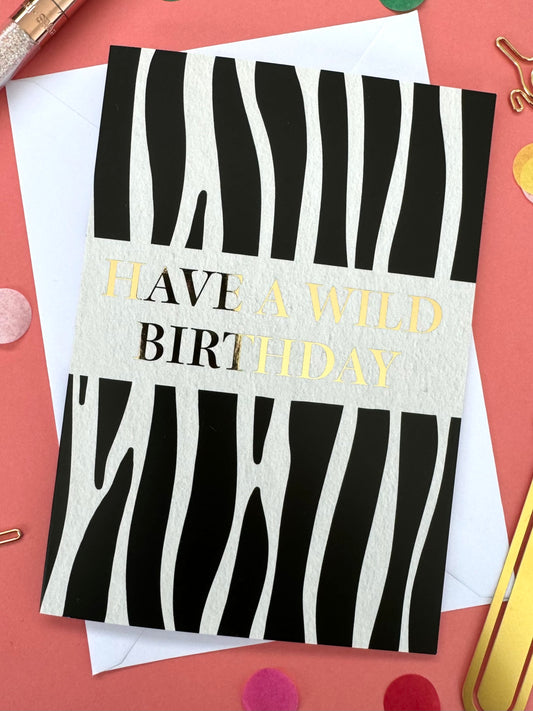 Wild Birthday Zebra Card