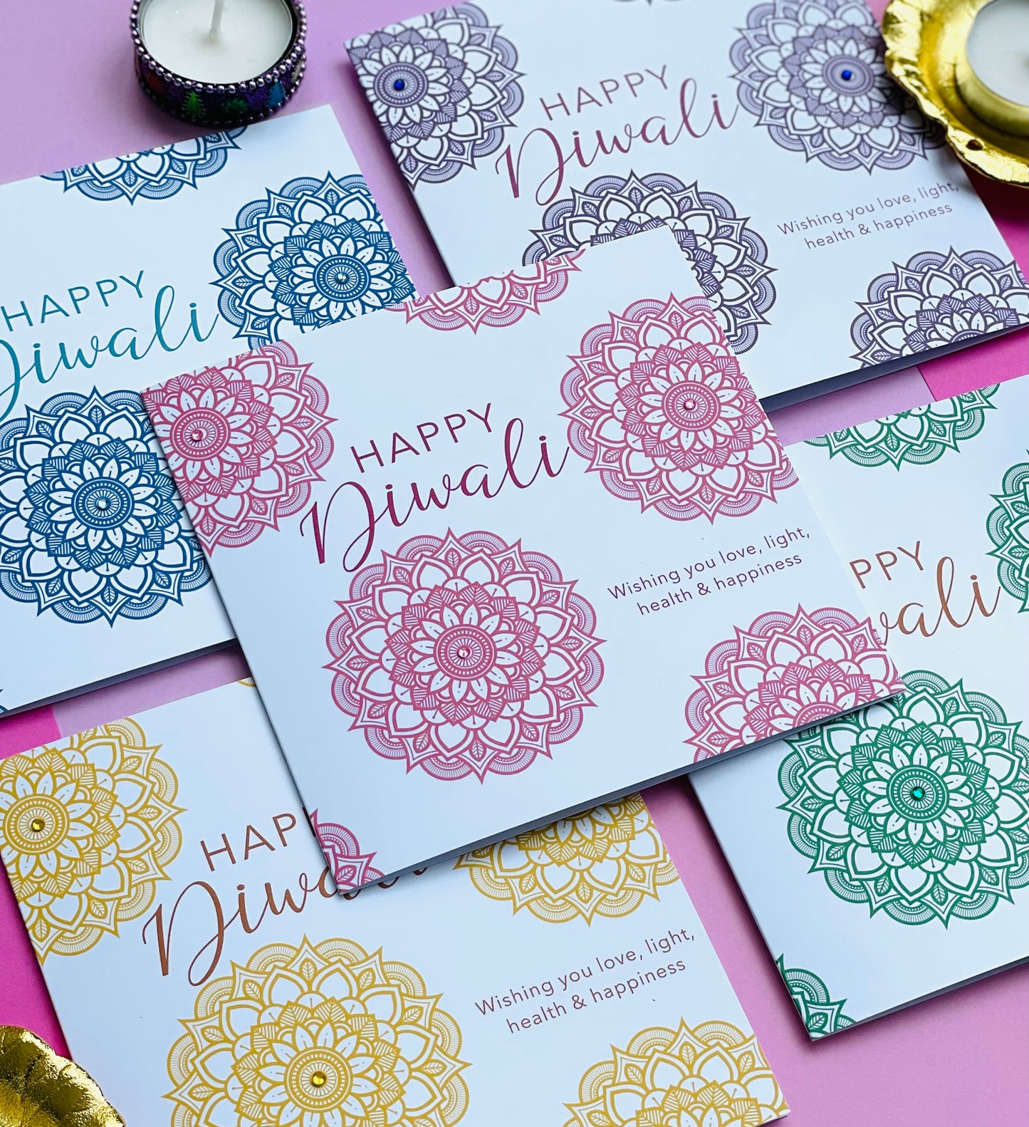 Mandala Diwali cards (5pk)