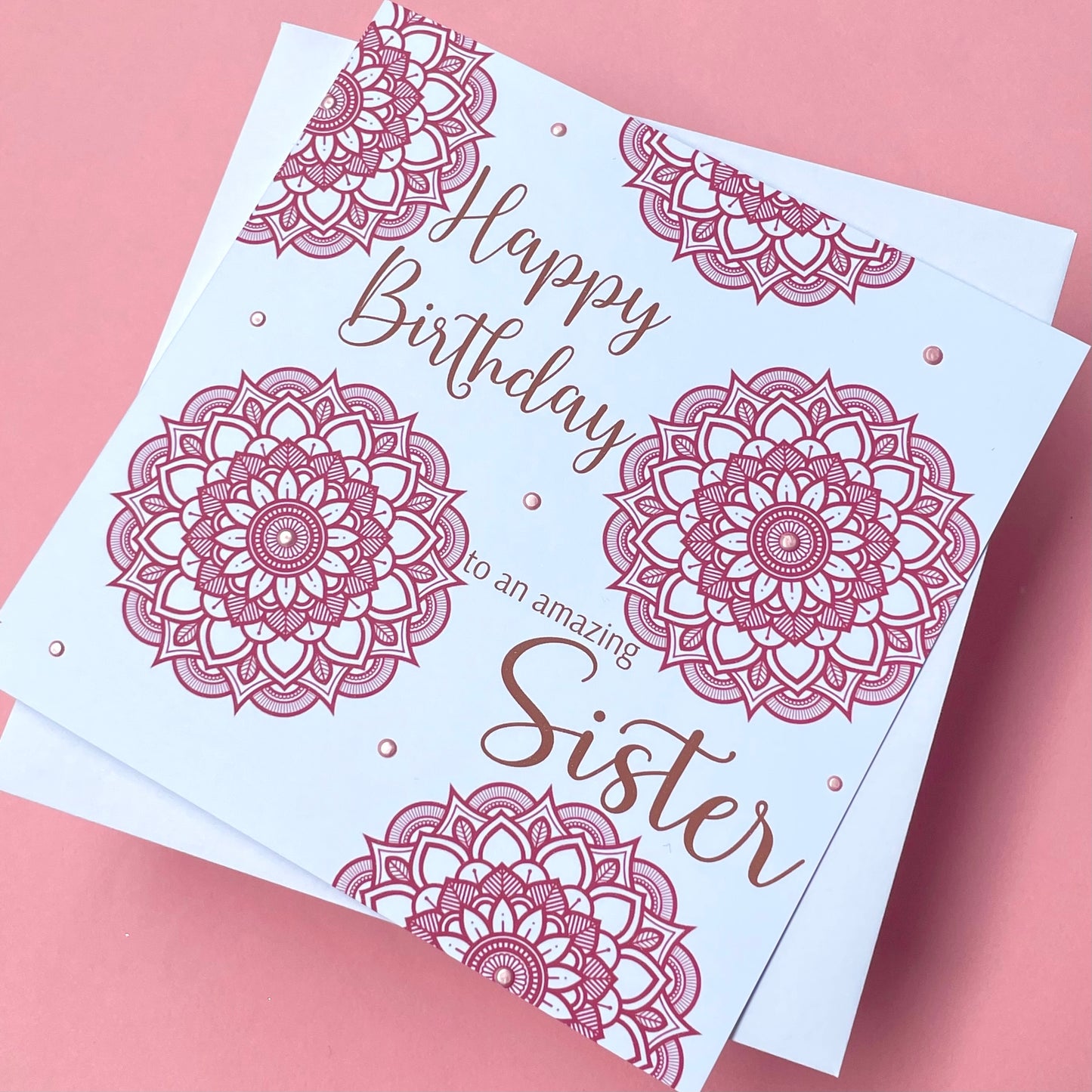 Pink Mandala Birthday Card