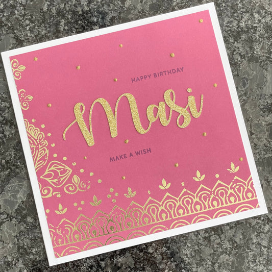 Pink Foiled Masi Card