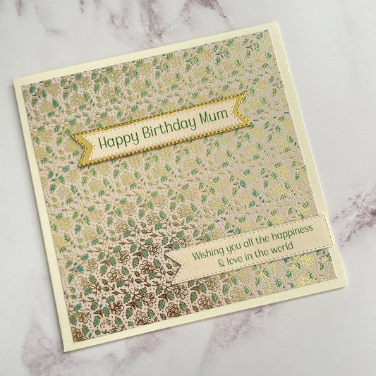 Gold & Green Foiled Birthday Card