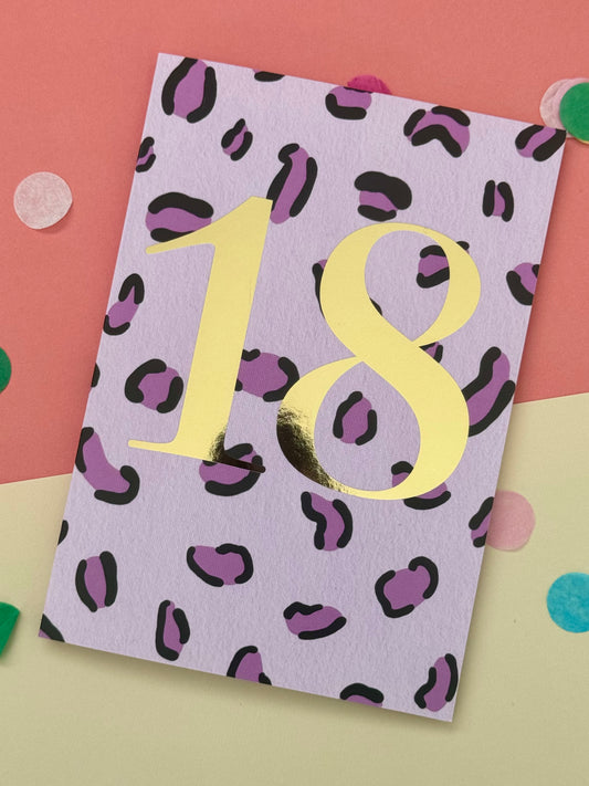 18th Birthday Leopard Print Card