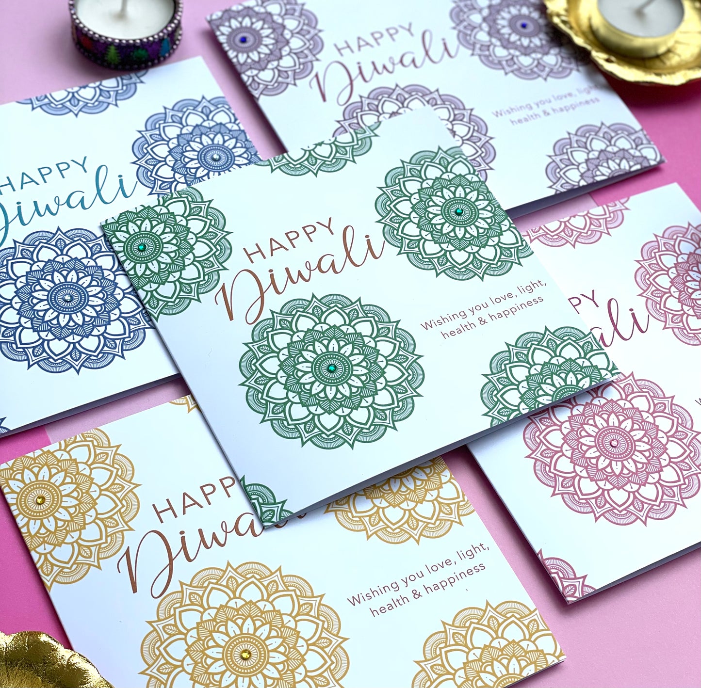 Mandala Diwali cards (5pk)