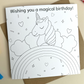 Unicorn Colouring Card