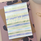 Blue Striped Birthday Card