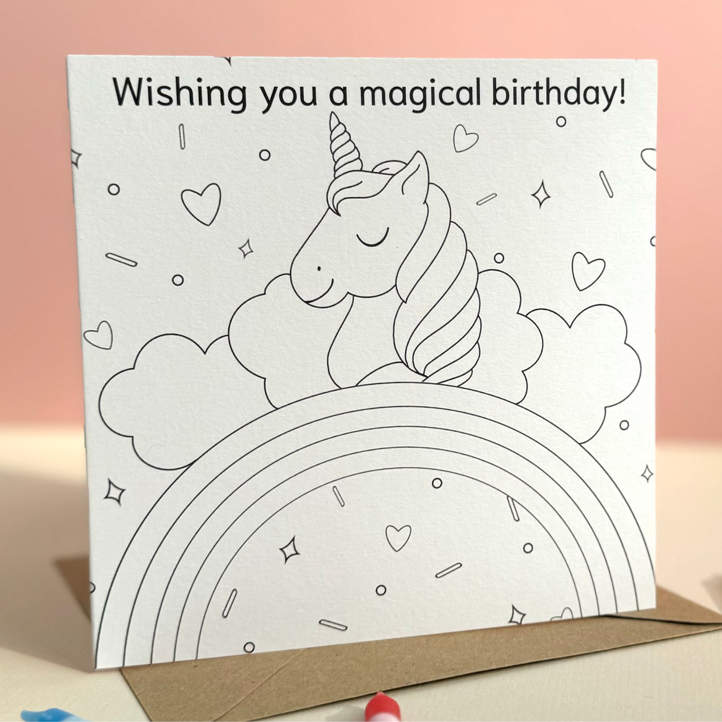 Unicorn Colouring Card