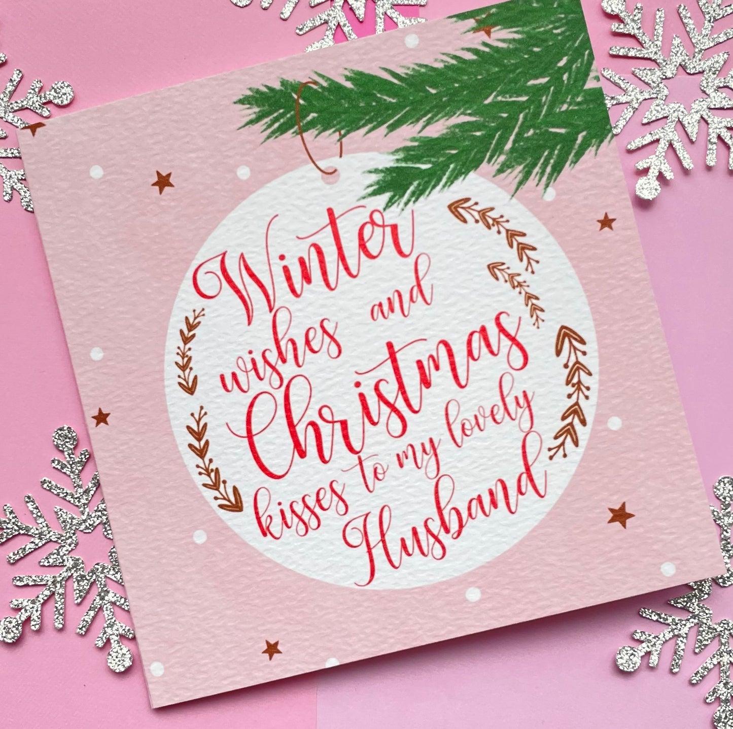 Christmas Kisses Husband Christmas Card